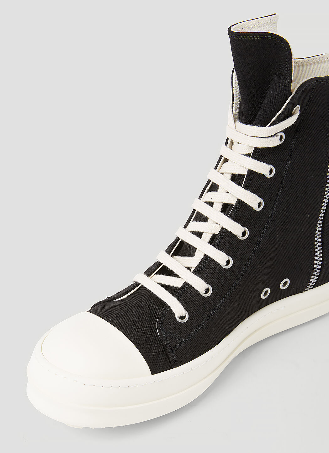 Rick Owens DRKSHDW Men's' Denim High Top Sneakers in Black | LN-CC®