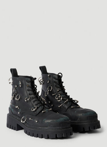 Balenciaga Strike 20mm Pierced Boots Black bal0154033
