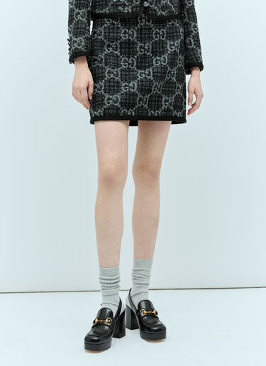 Gucci GG Tweed Mini Skirt Grey guc0255045