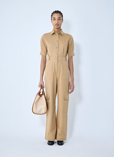 Max Mara Cotton Tailored Jumpsuit Beige max0260006