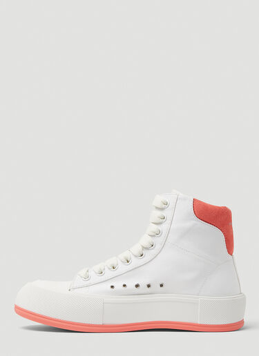 Alexander McQueen Deck Plimsoll High-Top Sneakers White amq0247087