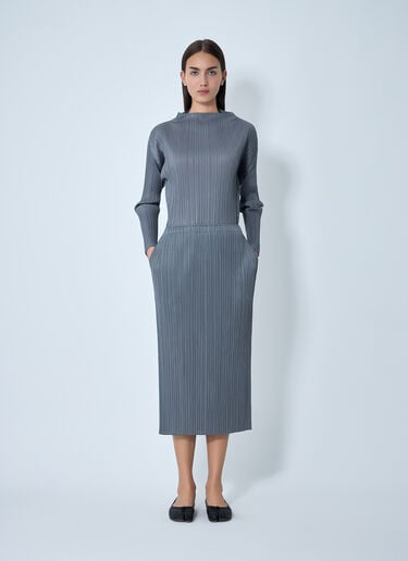 Pleated Midi Skirt Pleats Please Issey Miyake Pleated Midi Skirt Grey plp0262015