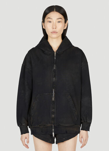 Balenciaga Distressed Hooded Sweatshirt Black bal0252050