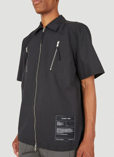 Helmut Lang Logo Patch Zip Shirt Black hlm0149003