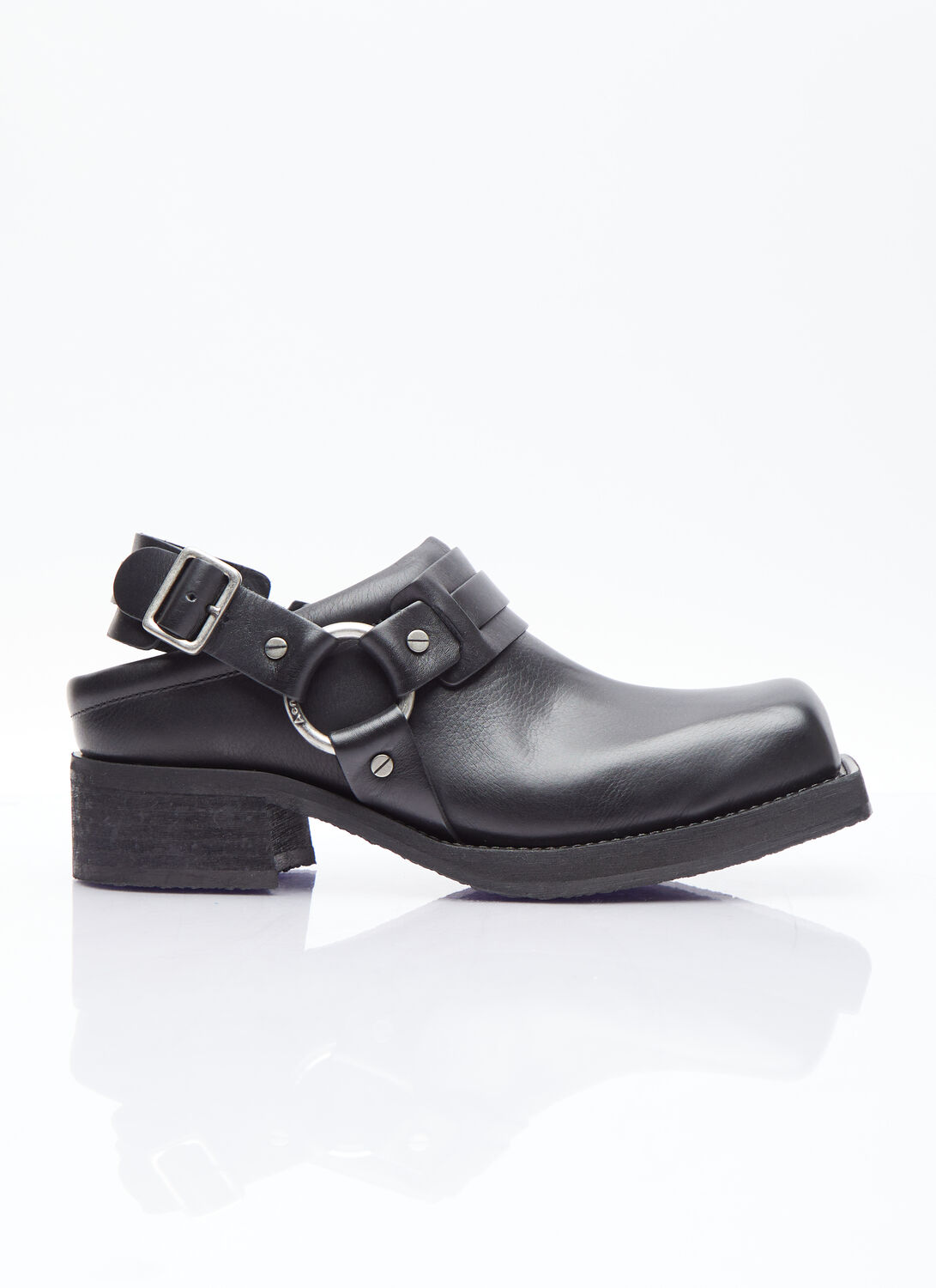 Acne Studios Buckle Leather Shoes In Black