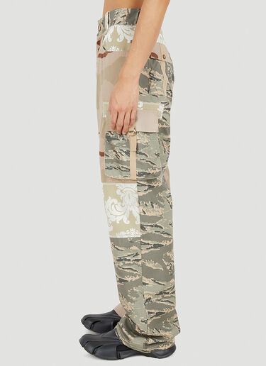 Marine Serre Patchwork Cargo Pants Beige mrs0150002