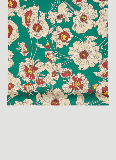 Gucci Bicolor Flowers Wallpaper Green wps0680051