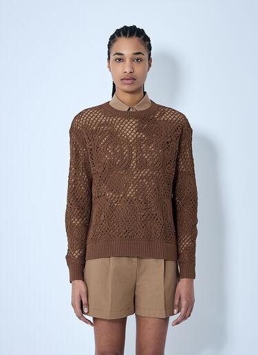 Max Mara Crochet Sweater Brown max0260008