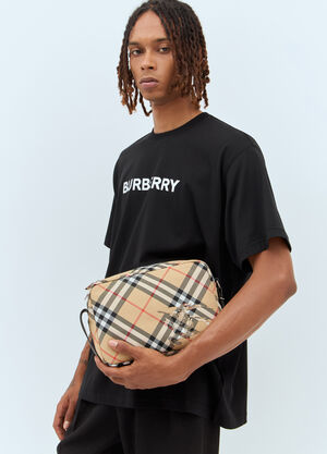 Burberry Check Crossbody Bag Dark Brown bur0159015