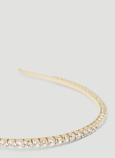 Miu Miu Crystal Embellished Headband Gold miu0252066