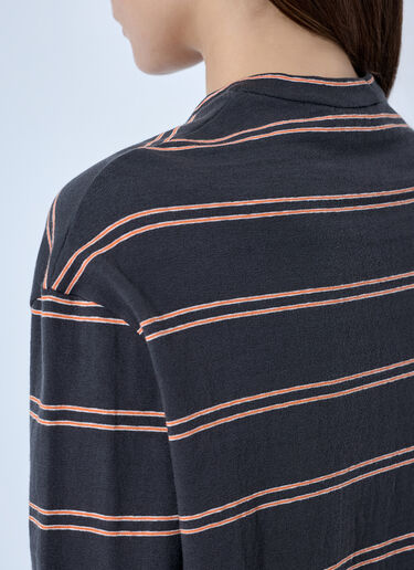 LN-CC® - Jil Sander: Striped Long Sleeve T-Shirt - Grey Jil Sander Striped Long Sleeve T-Shirt Grey jil0265005