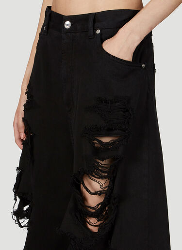 Kim Extreme Wide Leg Distressed Jeans Dolce & Gabbana Kim Extreme Wide Leg Distressed Jeans Black dol0252003