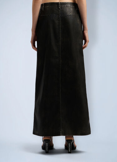 Curved Logo Coated Long Skirt Palm Angels Curved Logo Coated Long Skirt Grey pma0262120
