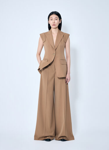 Max Mara Sleeveless Gabardine Jacket Camel max0259016