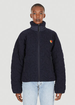 Sky High Farm Workwear Quilted Fleece Zip Jacket Navy skh0350008