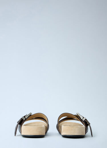 Balenciaga Belt Leather Sandals Brown bal0164016