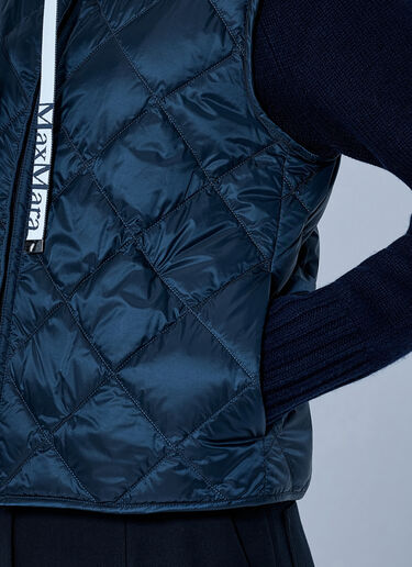 LN-CC® - Max Mara: Quilted Gilet with Drawstring Collar - Navy Max Mara Quilted Gilet with Drawstring Collar Navy max0266152