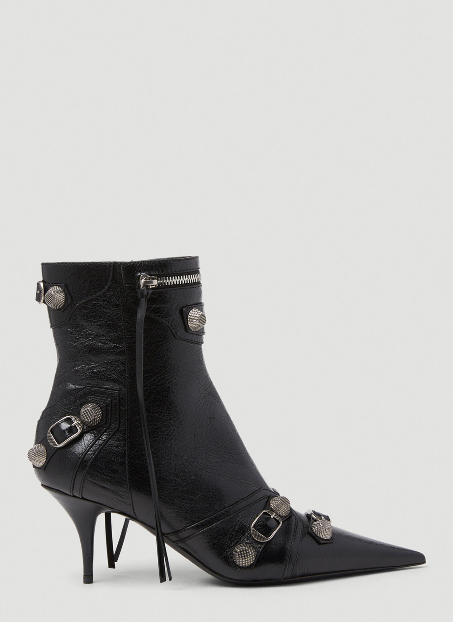Shop Balenciaga Cagole M70 Heeled Boots In Black
