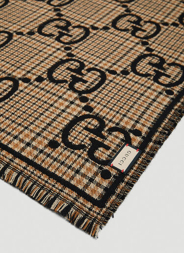 Check Jacquard Scarf Gucci Check Jacquard Scarf Brown guc0359005