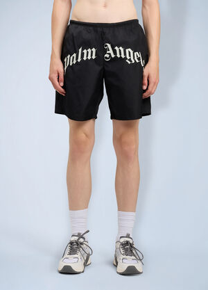Palm Angels Curved Logo Classic Swimshort Black pma0166010