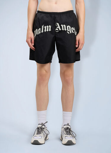 Palm Angels Curved Logo Classic Swimshort Black pma0166010