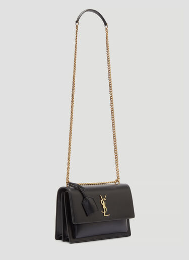 Saint Laurent Sunset Chain Shoulder Bag Black sla0233062