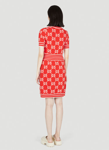 GG Jacquard Polo Dress Gucci GG Jacquard Polo Dress Red guc0253056