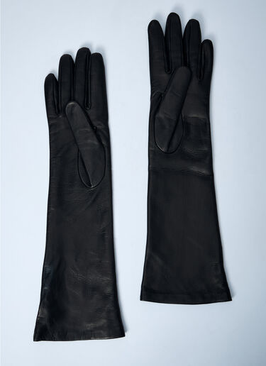 Max Mara Leather Gloves Black max0261033