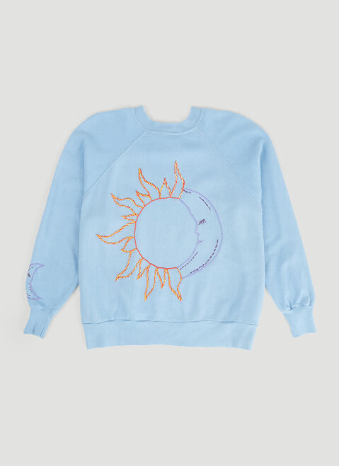 The Elder Statesman Embroidered Vintage Sweatshirt Green tes0150001