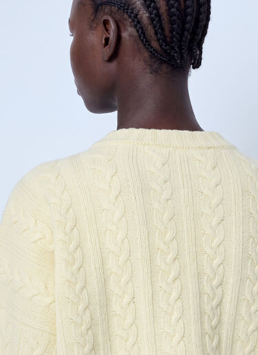 LN-CC® - RÓHE: Cable Knit Jumper - Yellow RÓHE Cable Knit Jumper Yellow roe0266014