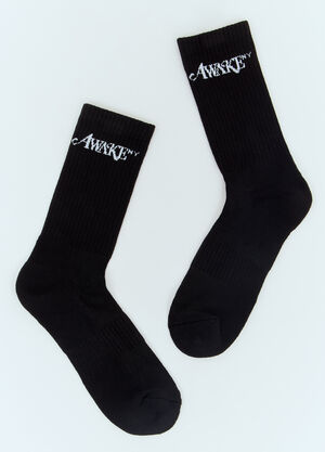 Awake NY Logo Jacquard Socks White awk0156012