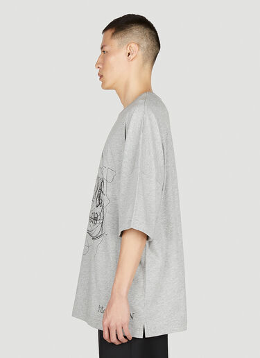 Alexander McQueen Scribble Skull T-Shirt Grey amq0152011