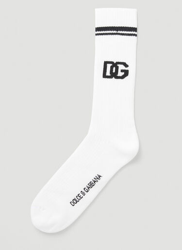 Dolce & Gabbana DG Jacquard Sports Socks White dol0147078