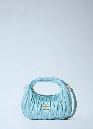 Miu Miu Wander Matelassé Satin Mini Bag Light Blue miu0264203