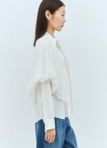Knotted Heritage Cape Blouse Chloé Knotted Heritage Cape Blouse White chl0257007