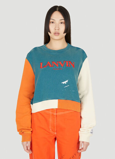 Lanvin x Gallery Dept. エンブロイダリーロゴ カラーブロック スウェットシャツ ブルー lag0248003