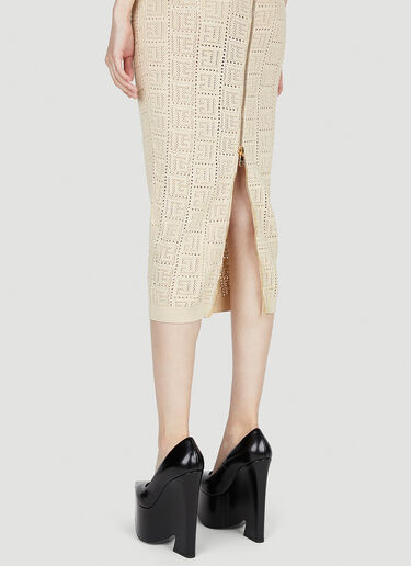 Monogram Knit Dress Balmain Monogram Knit Dress Beige bln0252029