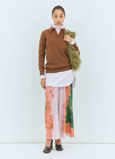 Dries Van Noten Long Draped Skirt Pink dvn0258013