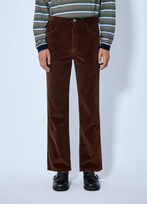 Marni Corduroy Straight-Leg Trousers Brown mni0165007