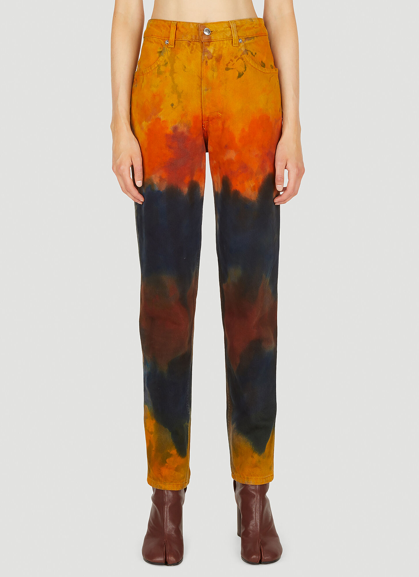 Eckhaus Latta Tie Dye Jeans Female Orange