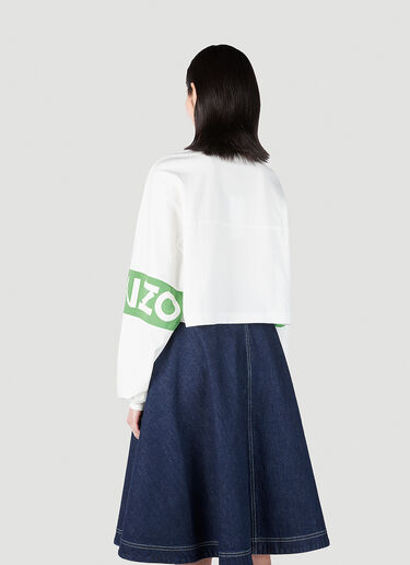 Kenzo Logo Print Polo Sweatshirt White knz0252027
