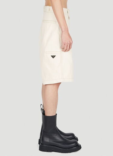 Prada Bull Denim Shorts Cream pra0151015