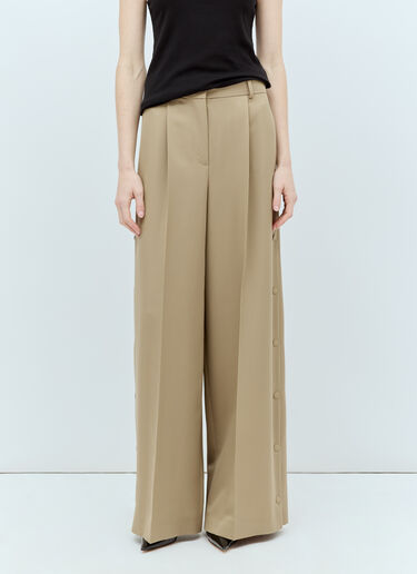 Max Mara Wool And Mohair Wide-Leg Pants Beige max0255023