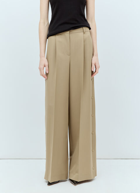 Acne Studios Wool And Mohair Wide-Leg Pants Green acn0353018
