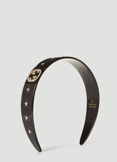 Gucci Crystal-Embellished Headband Black guc0241099