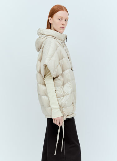 Max Mara Padded Hooded Cape Pearl max0255057