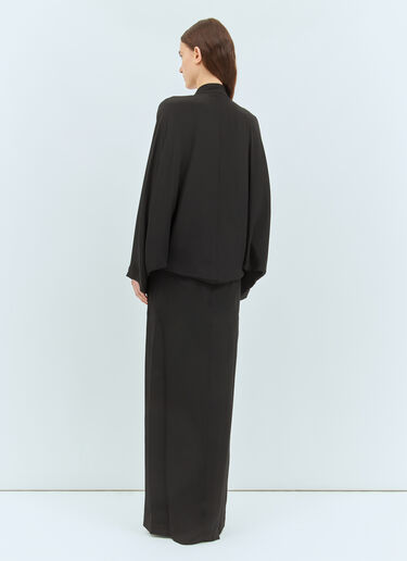 Max Mara Long Silk Dress Black max0258040