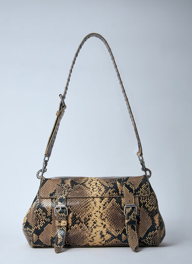 Dries Van Noten レザーサッチェルバッグ  ベージュ dvn0260025
