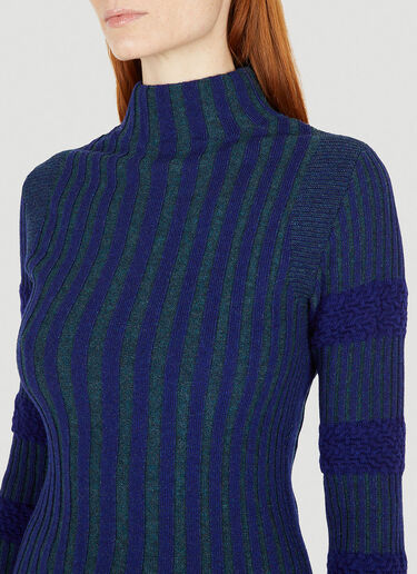 Paula Canovas del Vas Ribbed Knit Sweater Blue pcd0250006