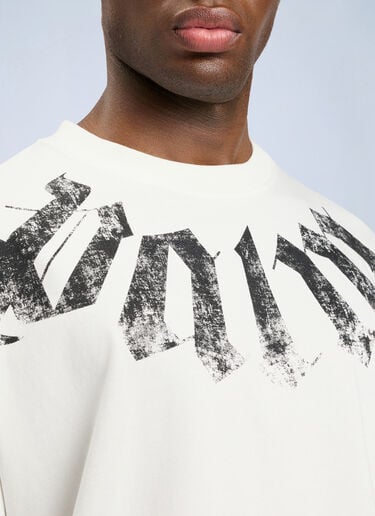 LN-CC® - Palm Angels: Big Neck Logo Loose T-Shirt - White Palm Angels Big Neck Logo Loose T-Shirt White pma0164060